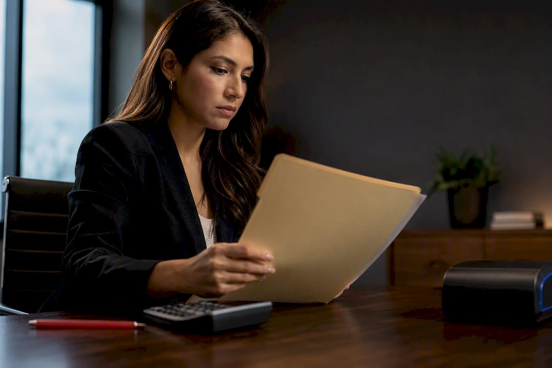Property manager reviewing tenant income verification case