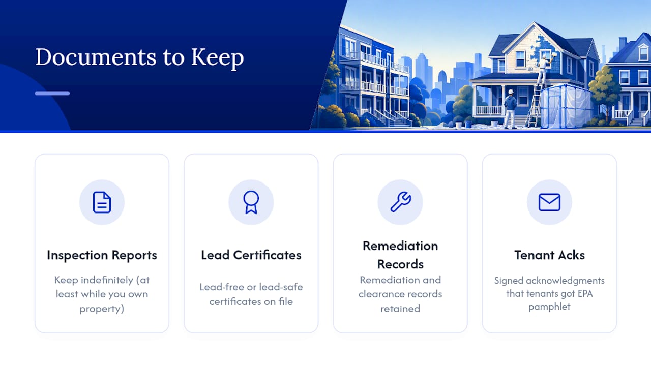 Four categories of lead compliance records