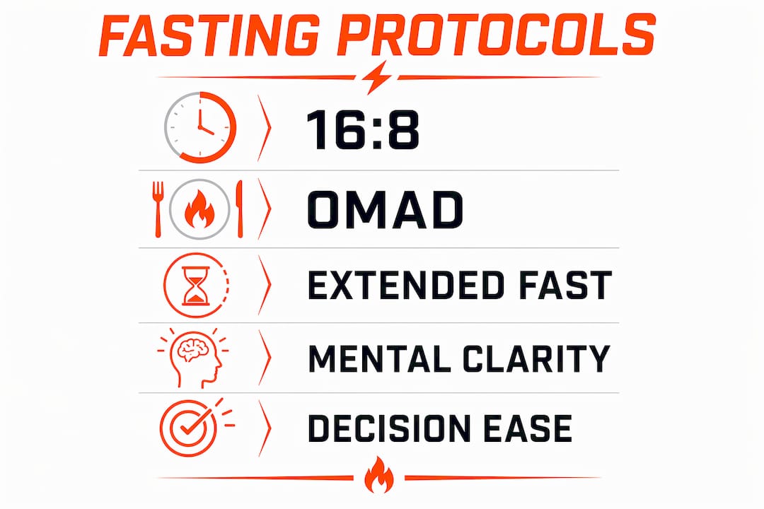 Infographic showing structured fasting protocols flow