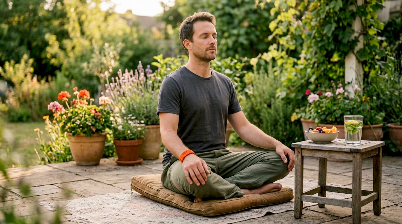 Man meditating for stress relief