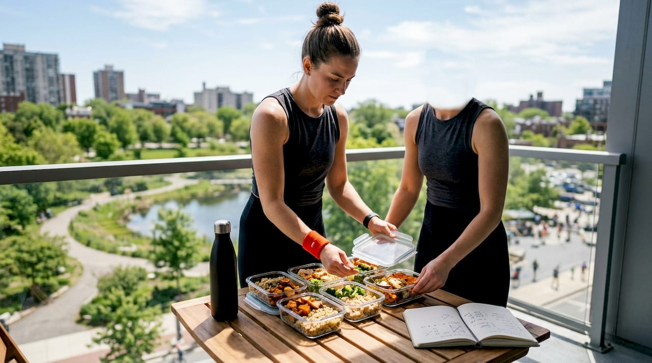 Athlete preparing meals for fasting protocol