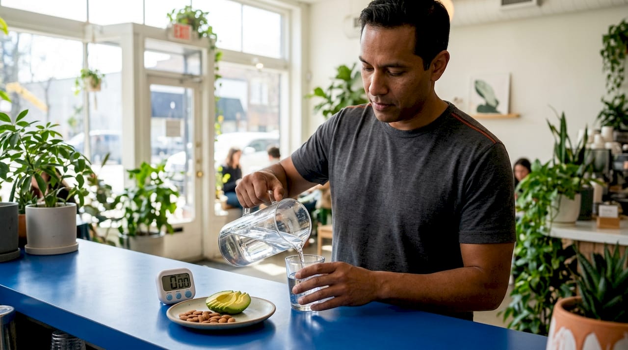 Hands tracking fasting timer and hydration