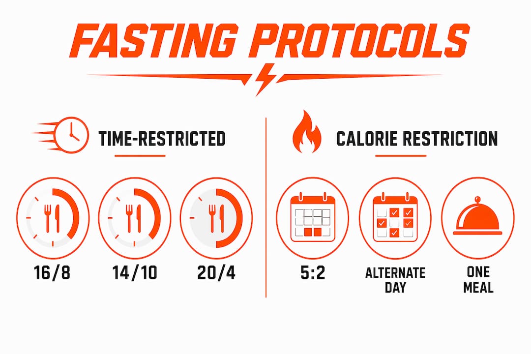 Infographic comparing popular fasting protocols