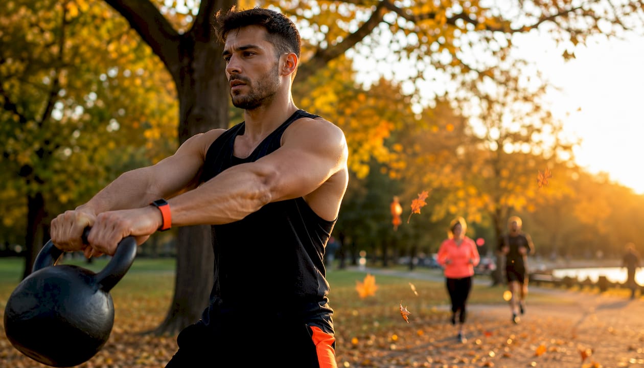 Male athlete training during carb cycling fasting