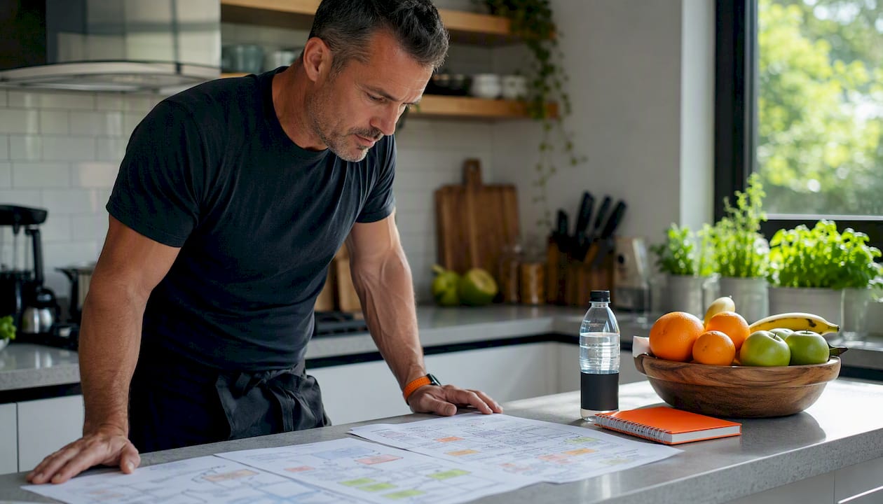 Nutrition coach reviewing decision flow charts