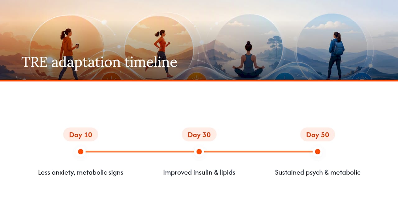 Intermittent fasting adaptation timeline diagram