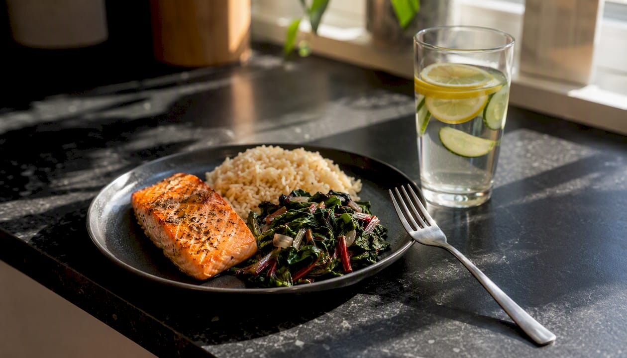 Magnesium rich post-workout meal plate