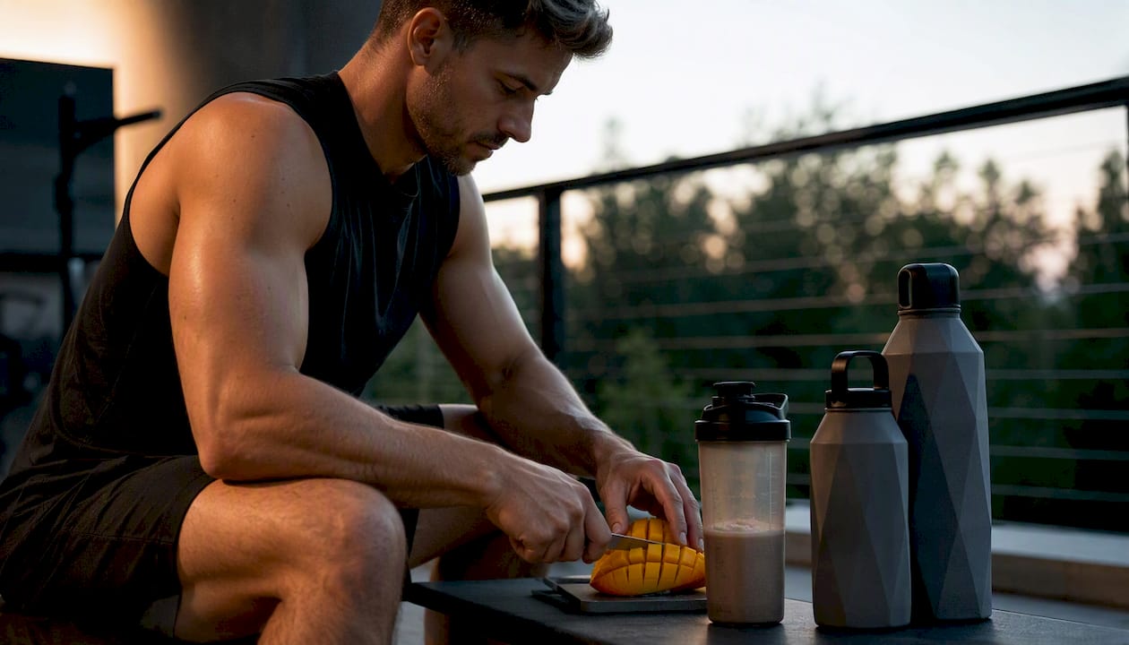 Athlete adjusting nutrition plan with banana