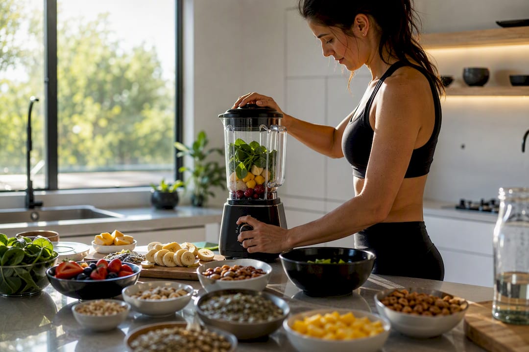 Person cooking high-protein breakfast in kitchen