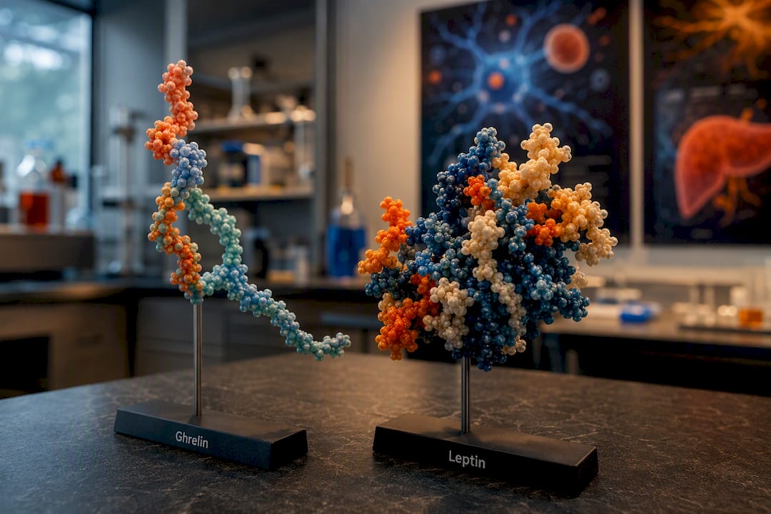 Molecular model of hunger hormones