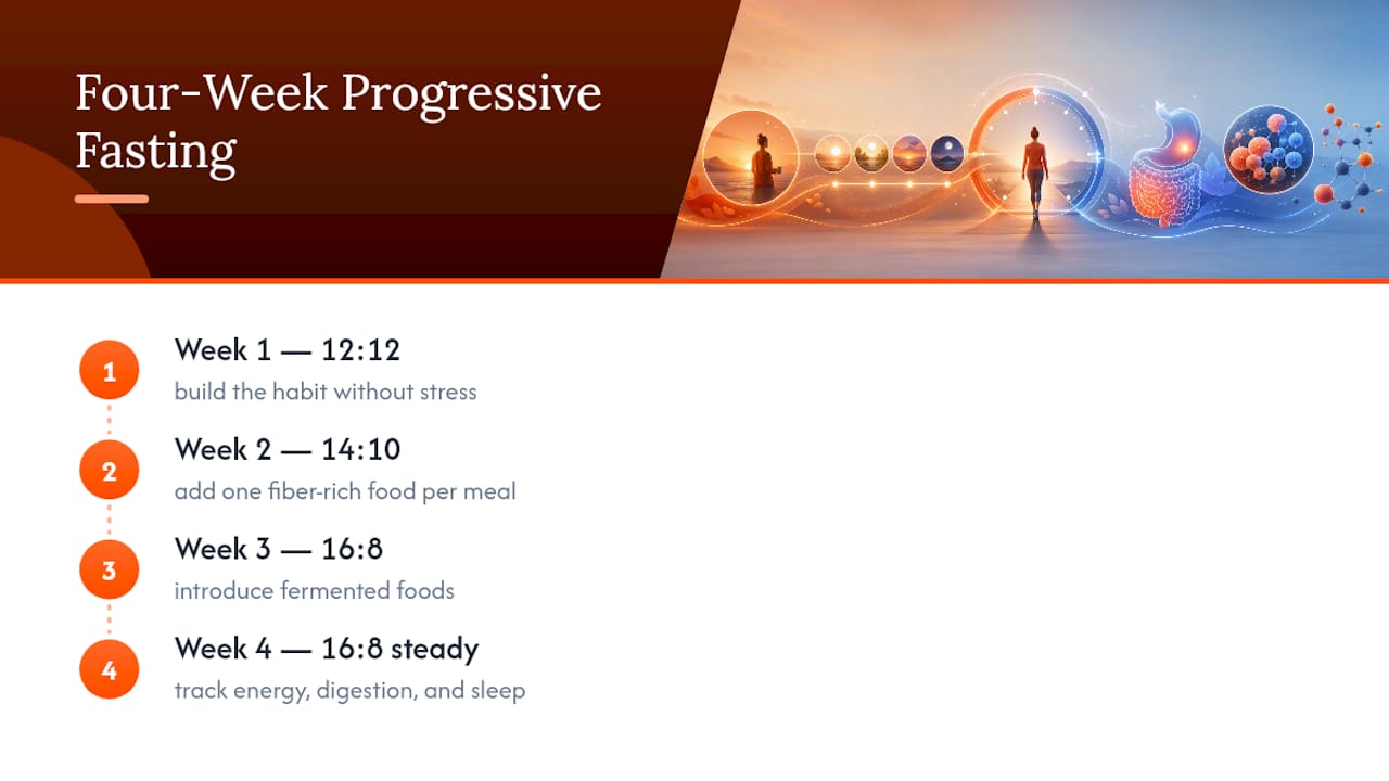 Four-week progression of fasting windows