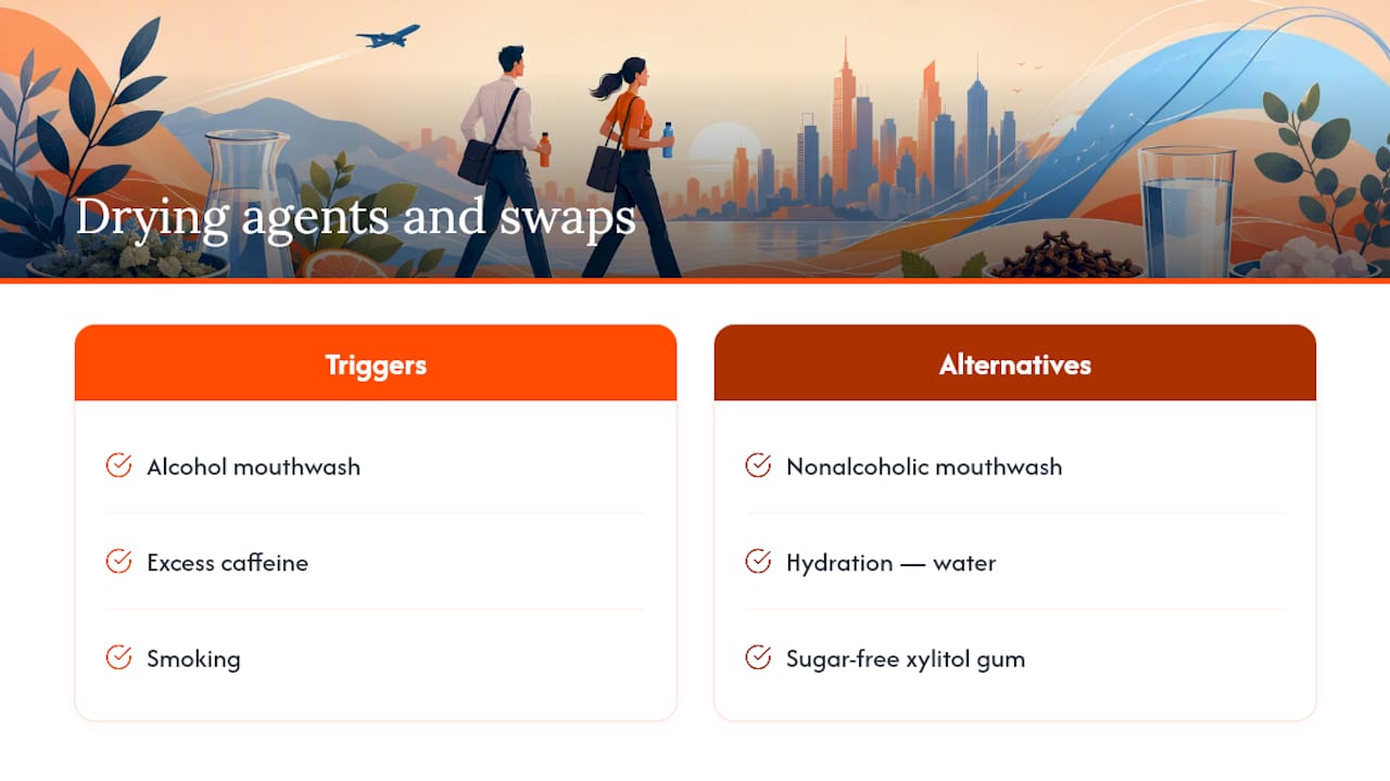 Drying agents and saliva-friendly alternatives