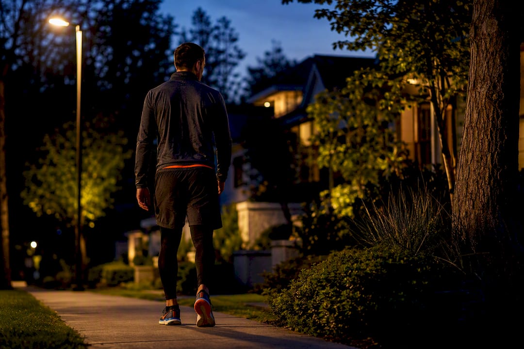Professional walking after evening dinner