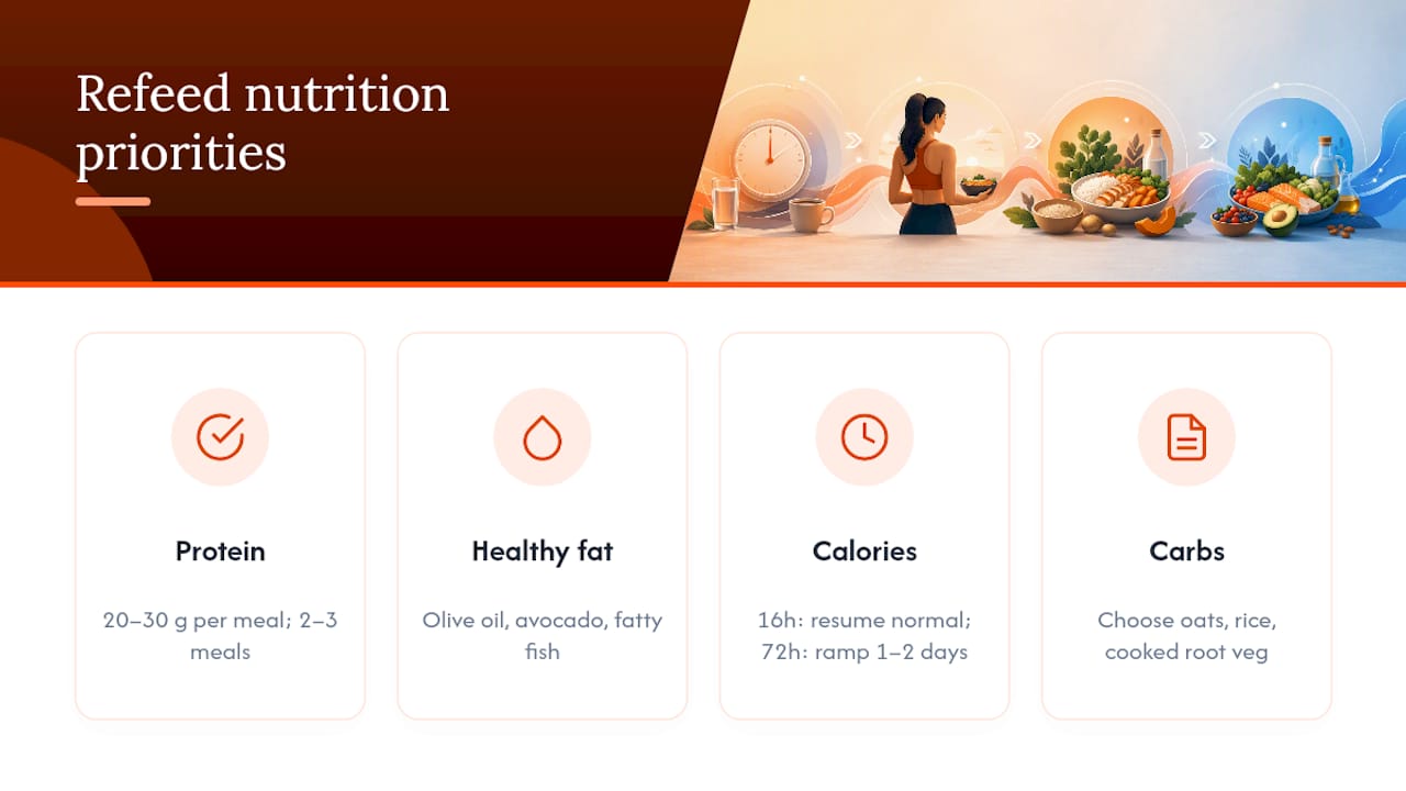 Four priorities for rebuilding nutrition after fasting