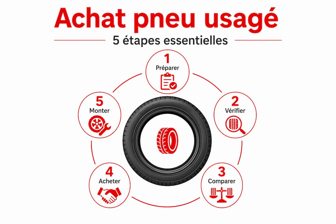 Guide visuel : les étapes essentielles pour acheter des pneus d’occasion