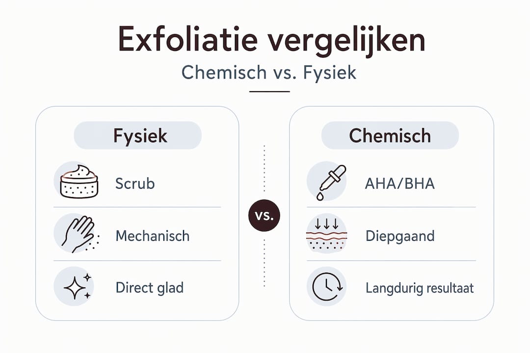 Infographic: de verschillen tussen chemische en fysieke exfolianten