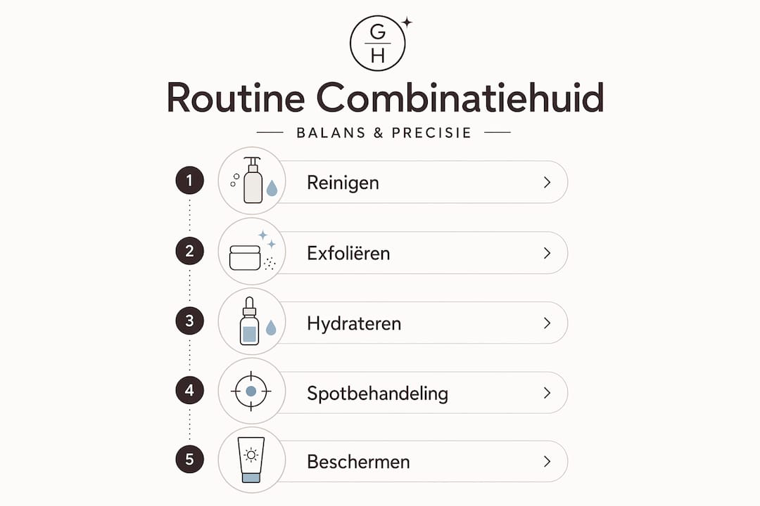 Infographic: Stappenplan voor de verzorging van een gecombineerde huid