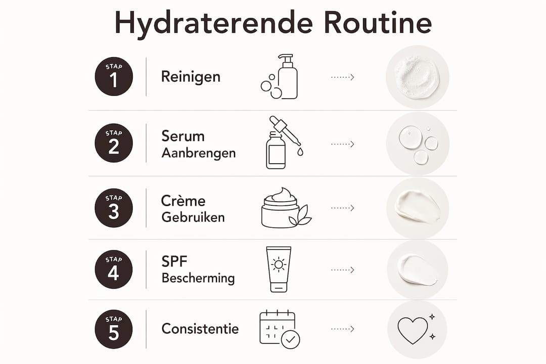 Infographic: zo stel je stap voor stap een hydraterende huidverzorgingsroutine samen