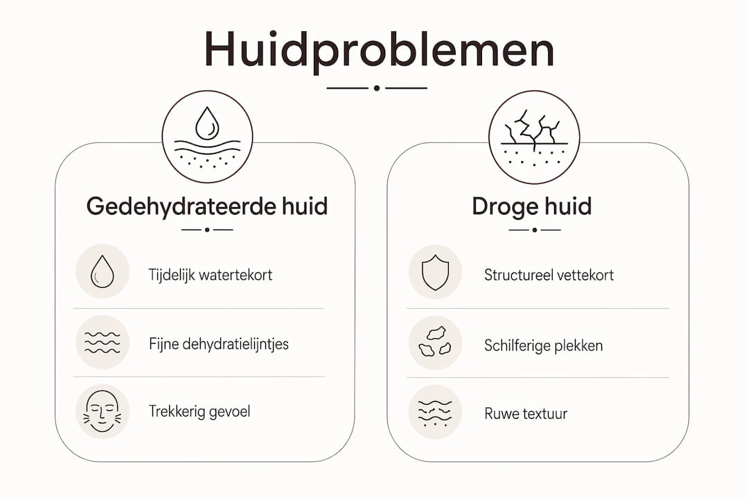 Infographic: het verschil tussen een vochtarme en een droge huid