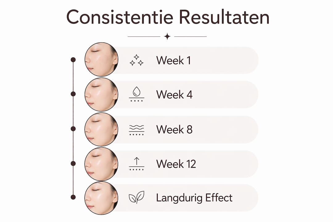 In deze infographic zie je stap voor stap welke resultaten je van huidverzorging kunt verwachten.