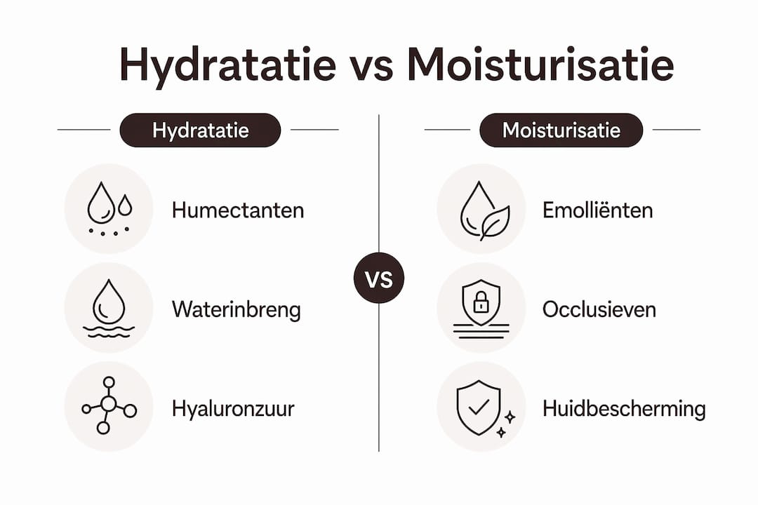 Infographic: het verschil tussen hydrateren en moisturizen