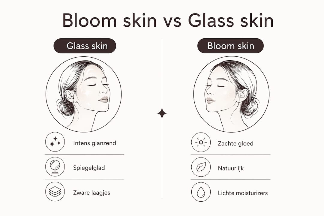 Infographic: Bloom Skin vs. Glass Skin – wat zijn de verschillen?