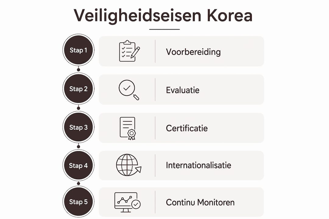 Infographic: Stapsgewijs inzicht in de Koreaanse veiligheidseisen