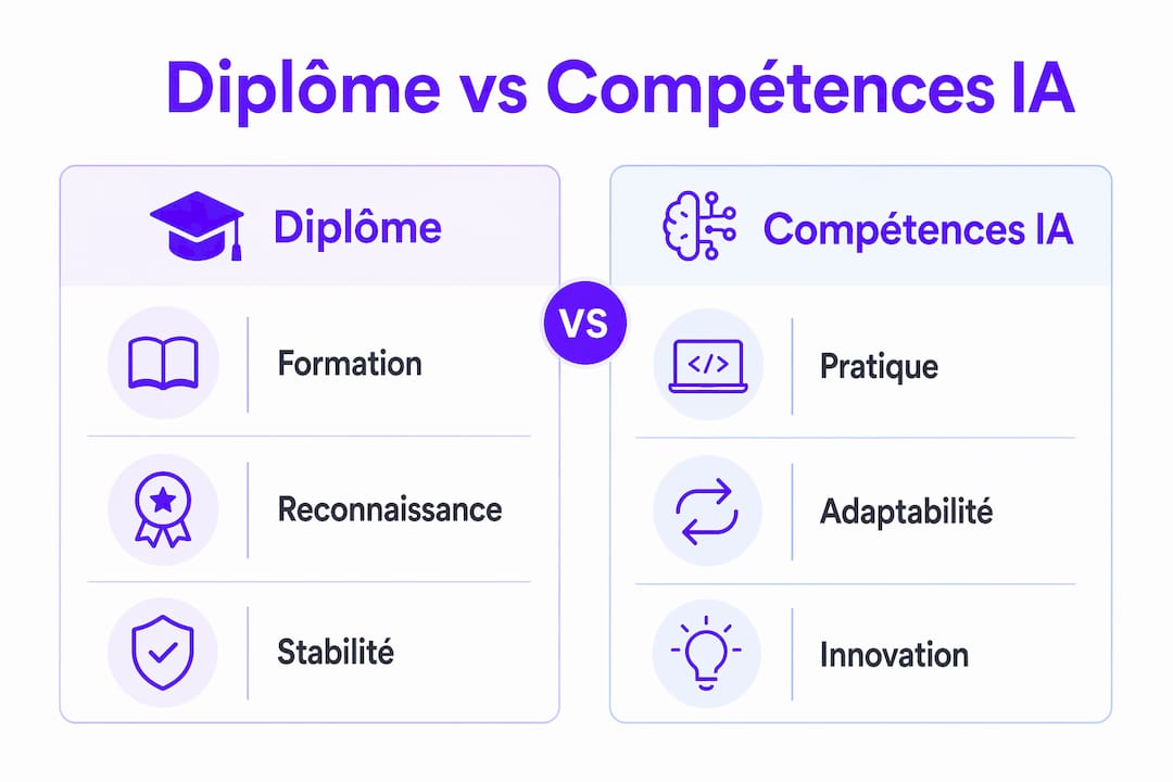 Infographie : diplôme ou compétences en intelligence artificielle, que privilégier ?