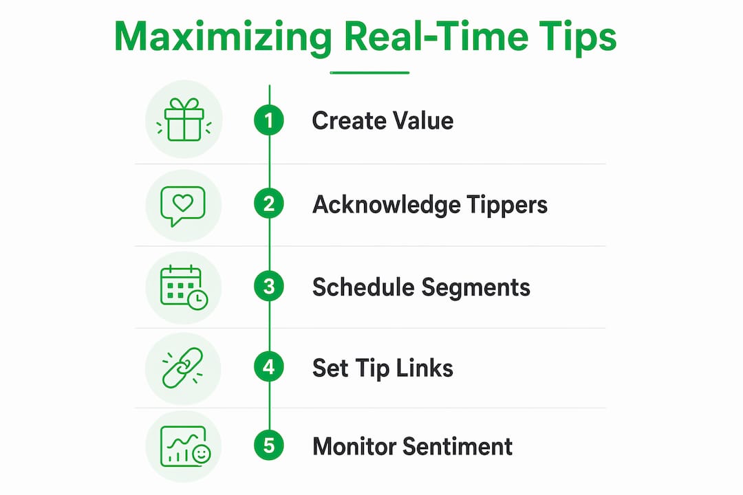 Infographic showing steps to maximize real-time tips