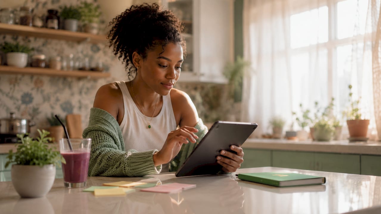 Creator managing digital tipping on tablet