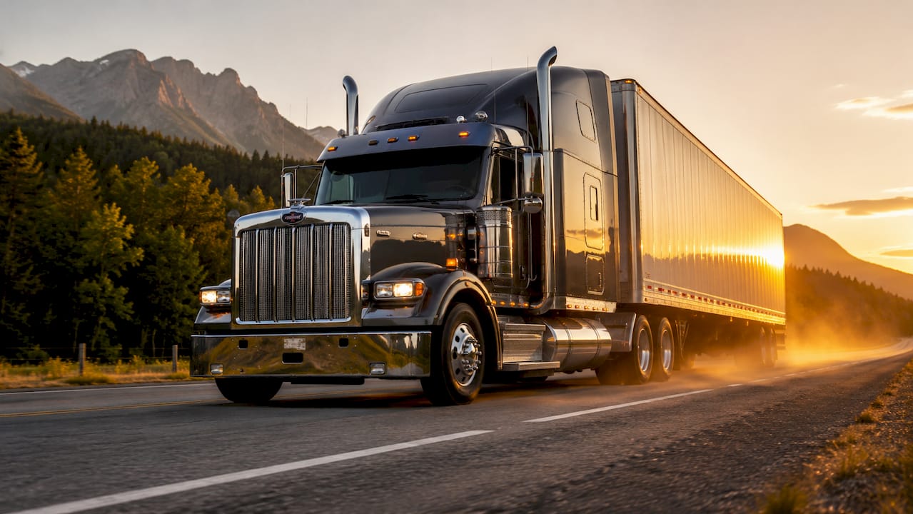 Long-haul semi-truck on highway