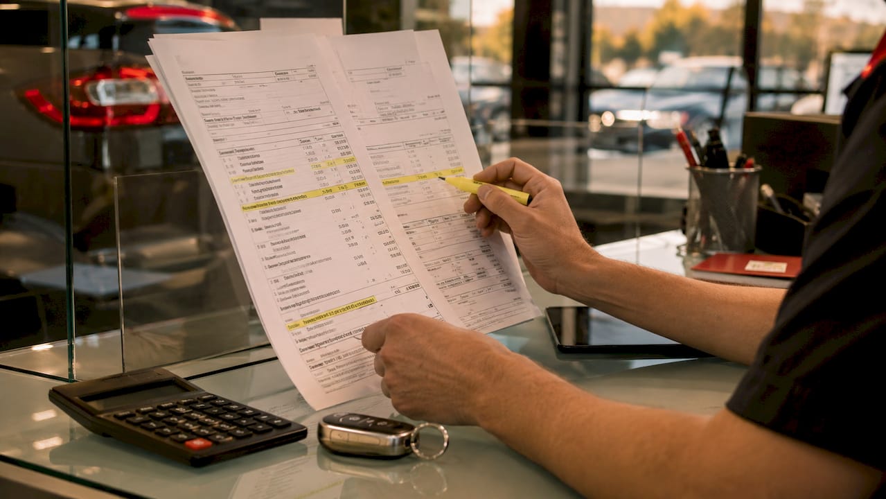 Hands comparing detailed repair estimates