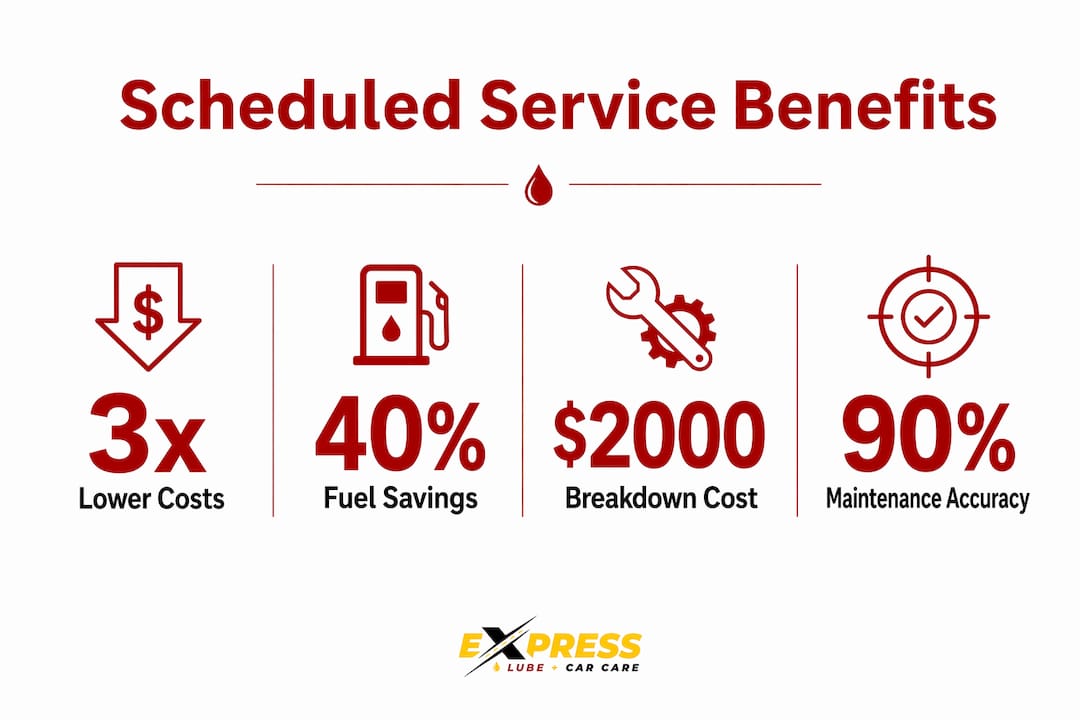 Infographic showing benefits of scheduled fleet maintenance