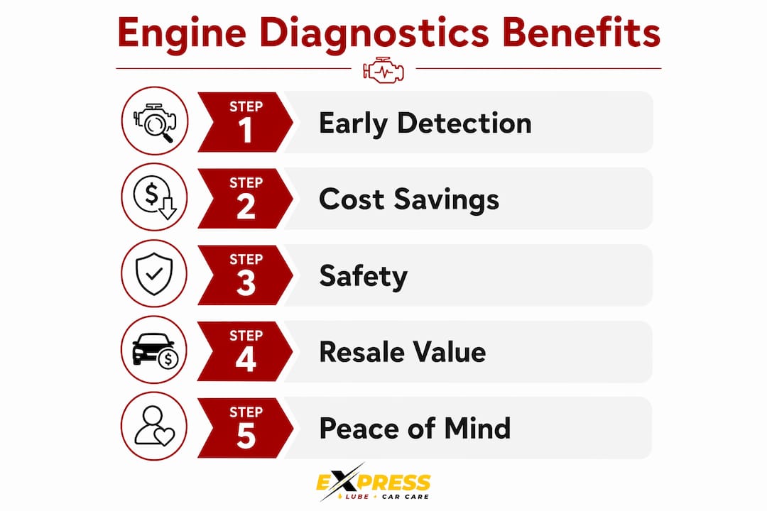 Infographic outlining engine diagnostics benefits