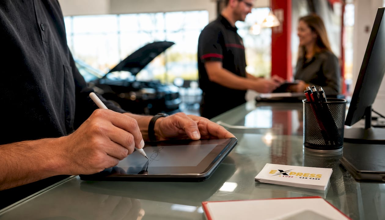 Customer signing electronic payment authorization