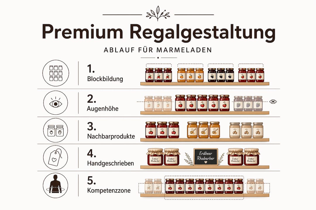 Infografik: So präsentieren Sie Premium-Marmelade optimal im Regal