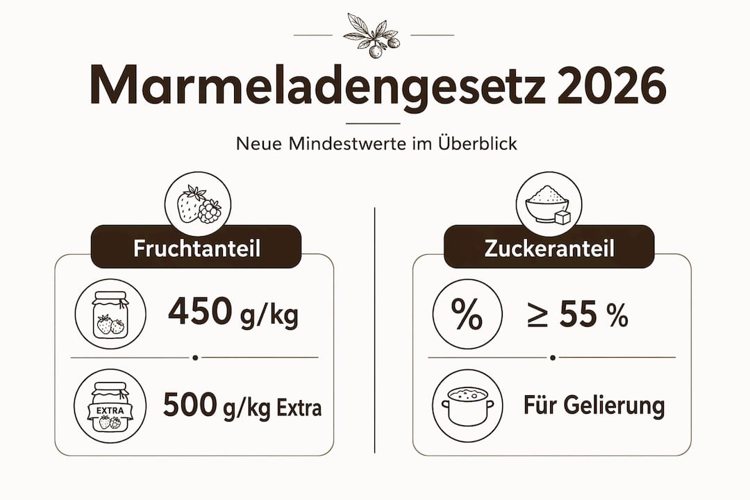 Infografiek: Minimumpercentages fruit en suiker in confituur in één oogopslag