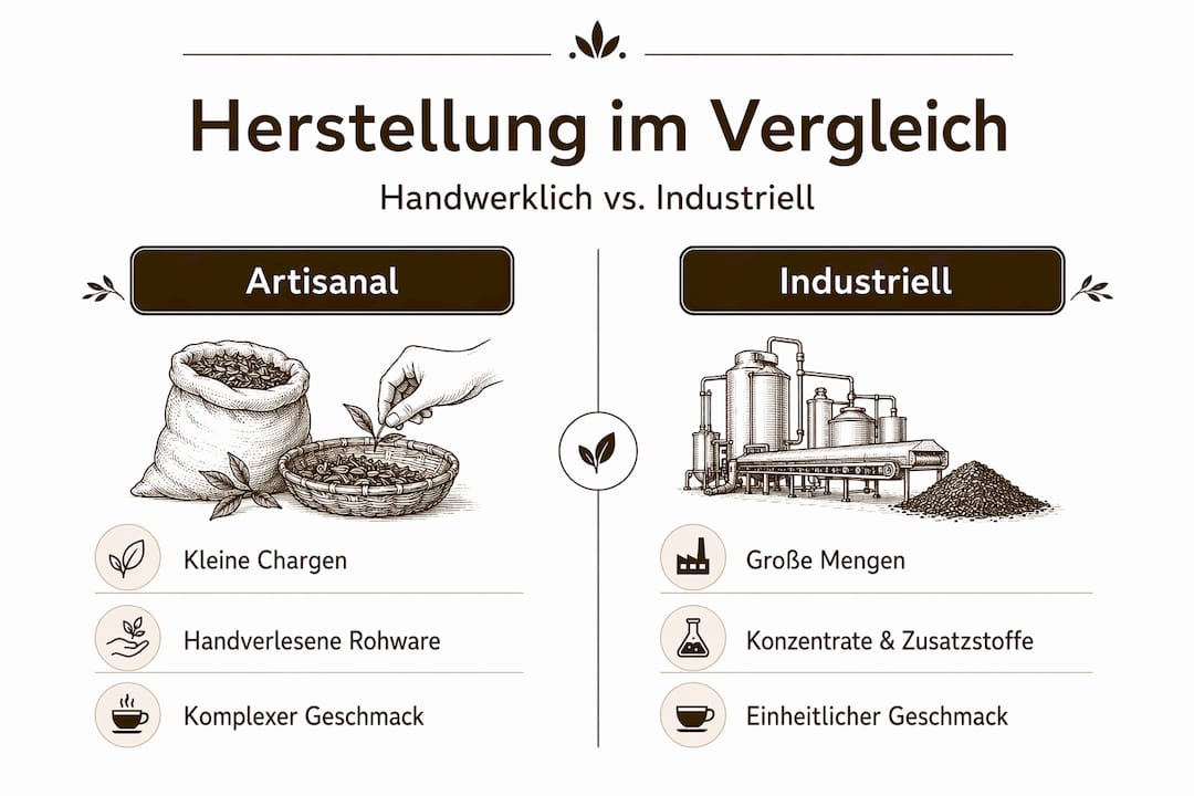 Infografik: Handgemachte vs. industriell hergestellte Fruchtkonserven – ein Vergleich