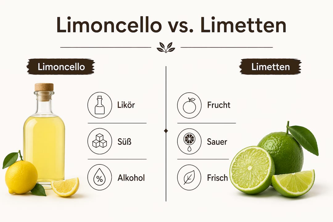 Infografik: Limoncello vs. Limette – ein direkter Vergleich