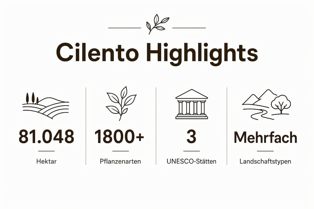 Cilento-Nationalpark auf einen Blick: Die wichtigsten Fakten in der Infografik