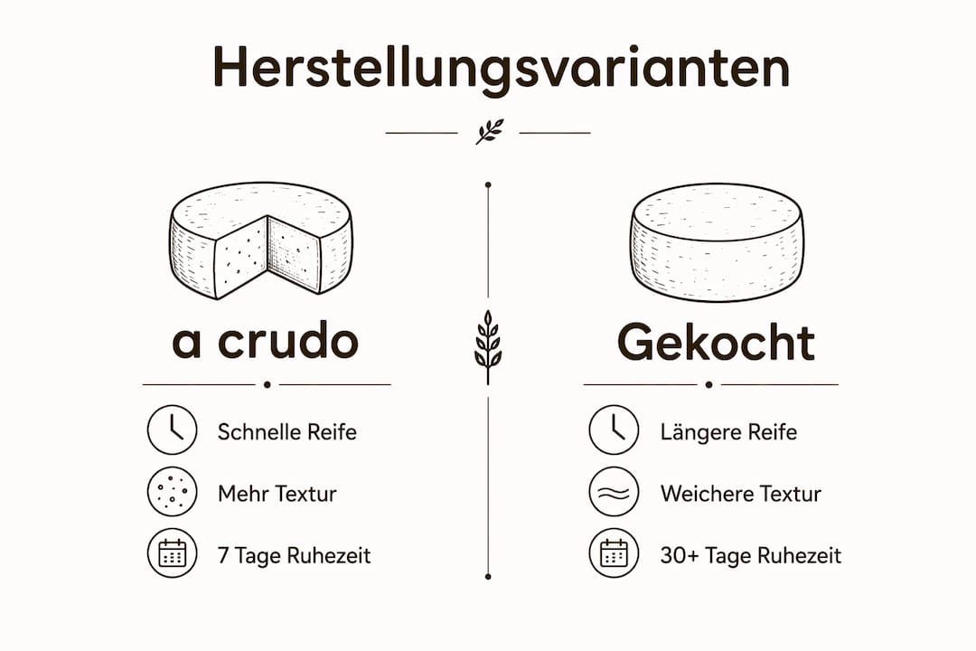 Grafische Übersicht der verschiedenen Herstellungsverfahren im Vergleich