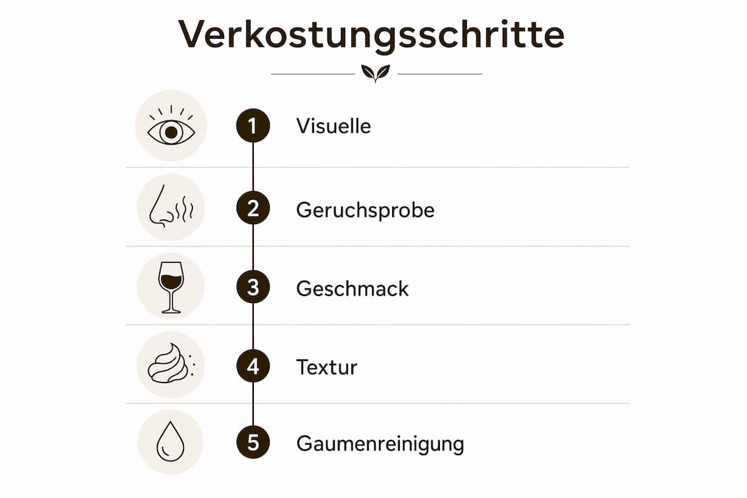 Infografik: Die fünf wichtigsten Schritte zur professionellen Konfitürenverkostung