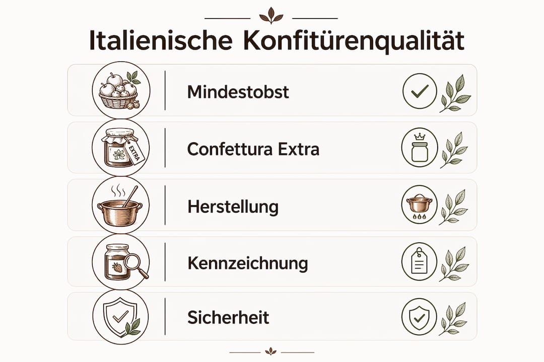 Übersicht zu den Qualitätsmerkmalen italienischer Marmeladen