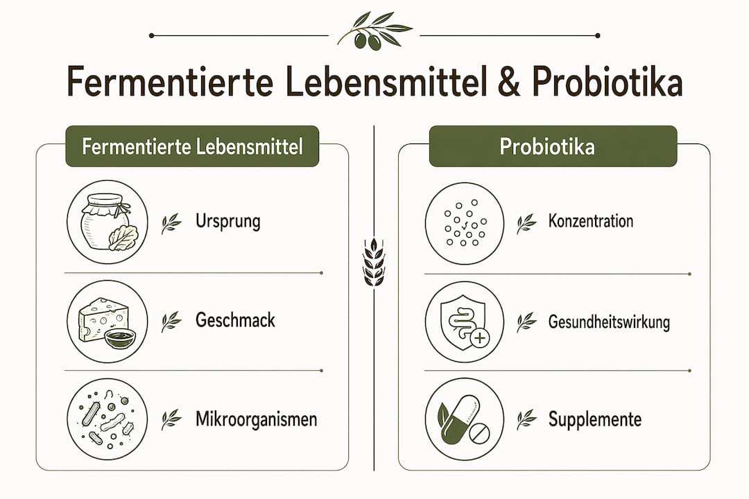 Übersicht: Was unterscheidet fermentierte Lebensmittel von Probiotika?