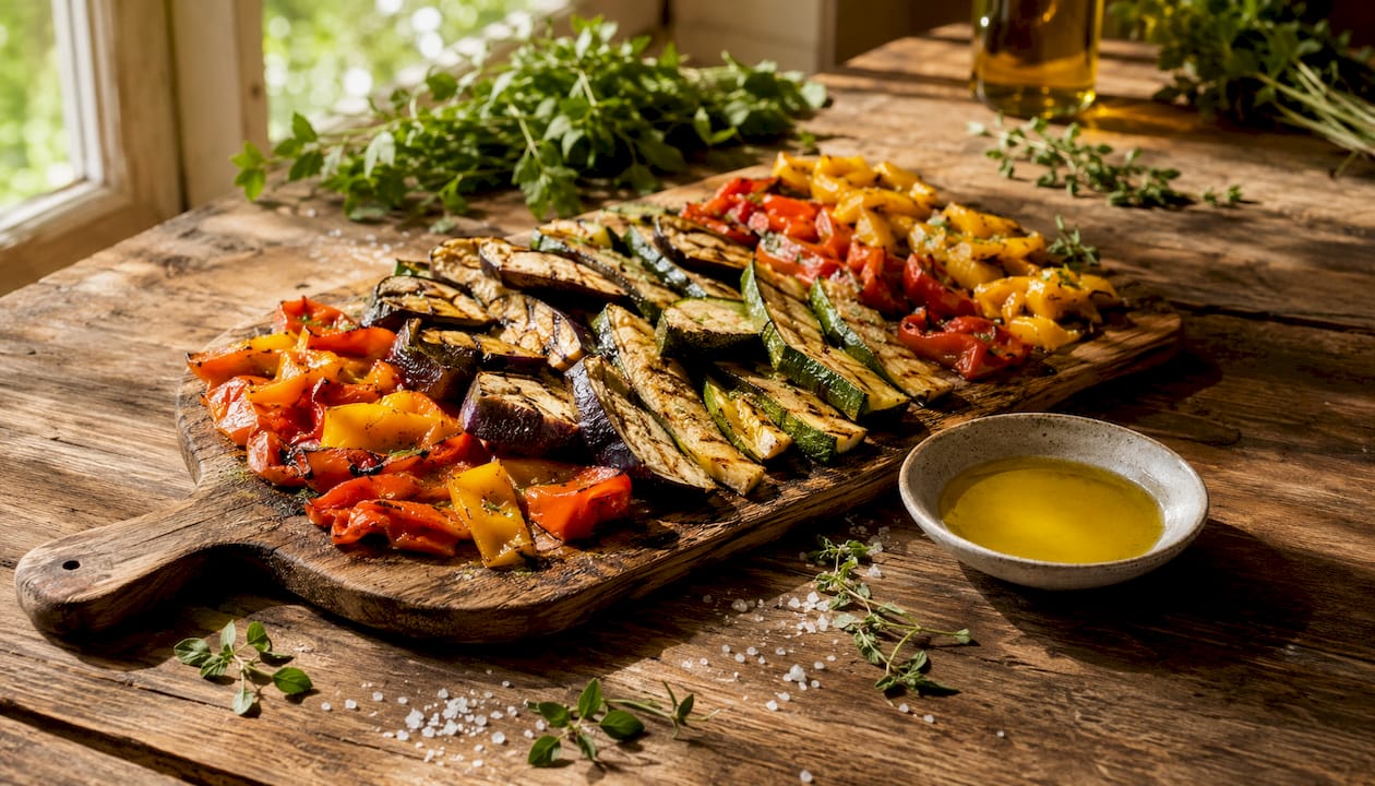 Légumes grillés – prêts pour la conservation dans l'huile