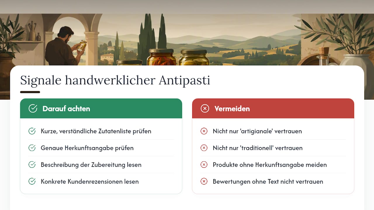 Wie erkennst Du ein wirklich handwerkliches Antipasto? — overview diagram