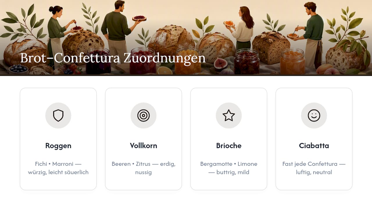 Brotarten und die passenden Marmeladen im Vergleich