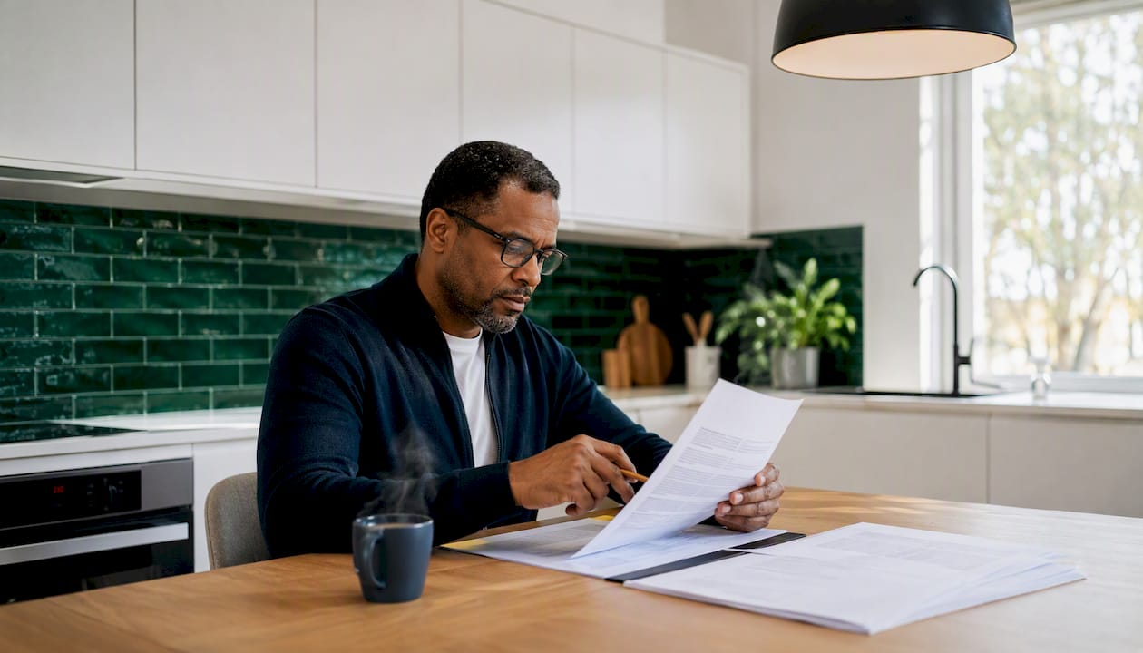 Investor reviewing hard and private money loan documents