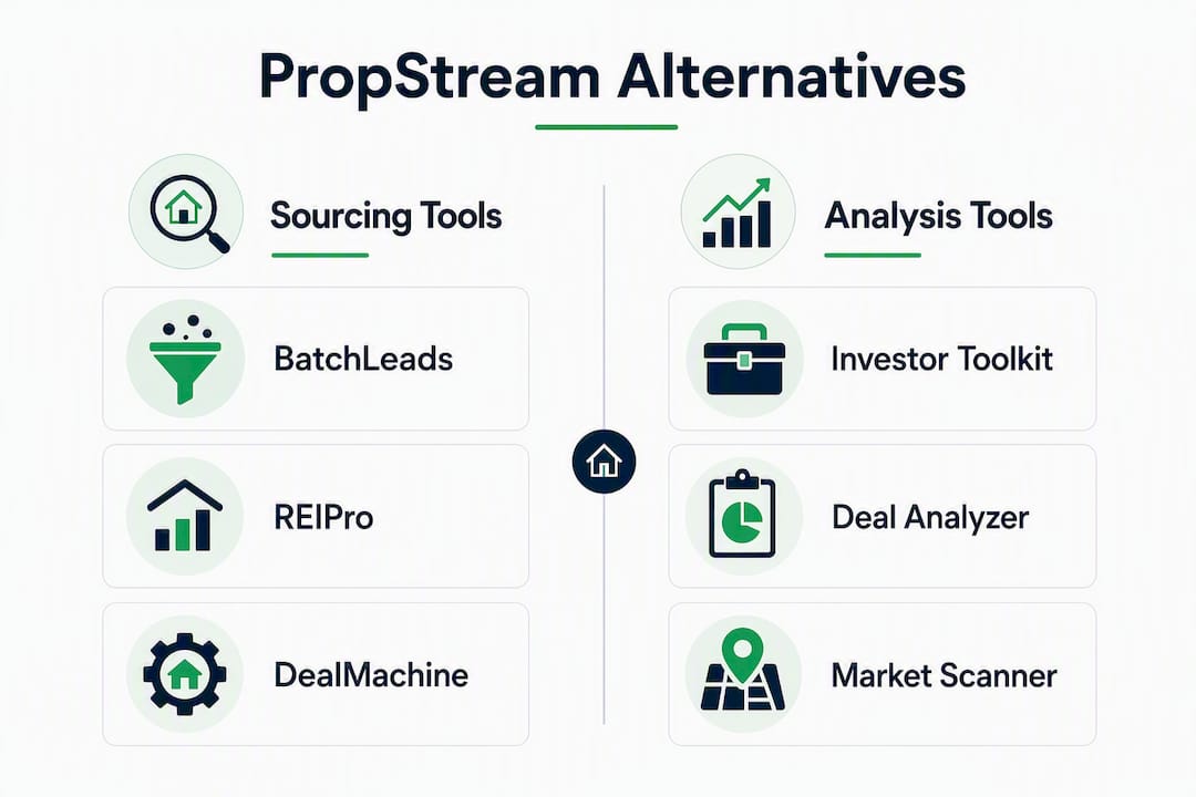Infographic comparing PropStream alternatives categories