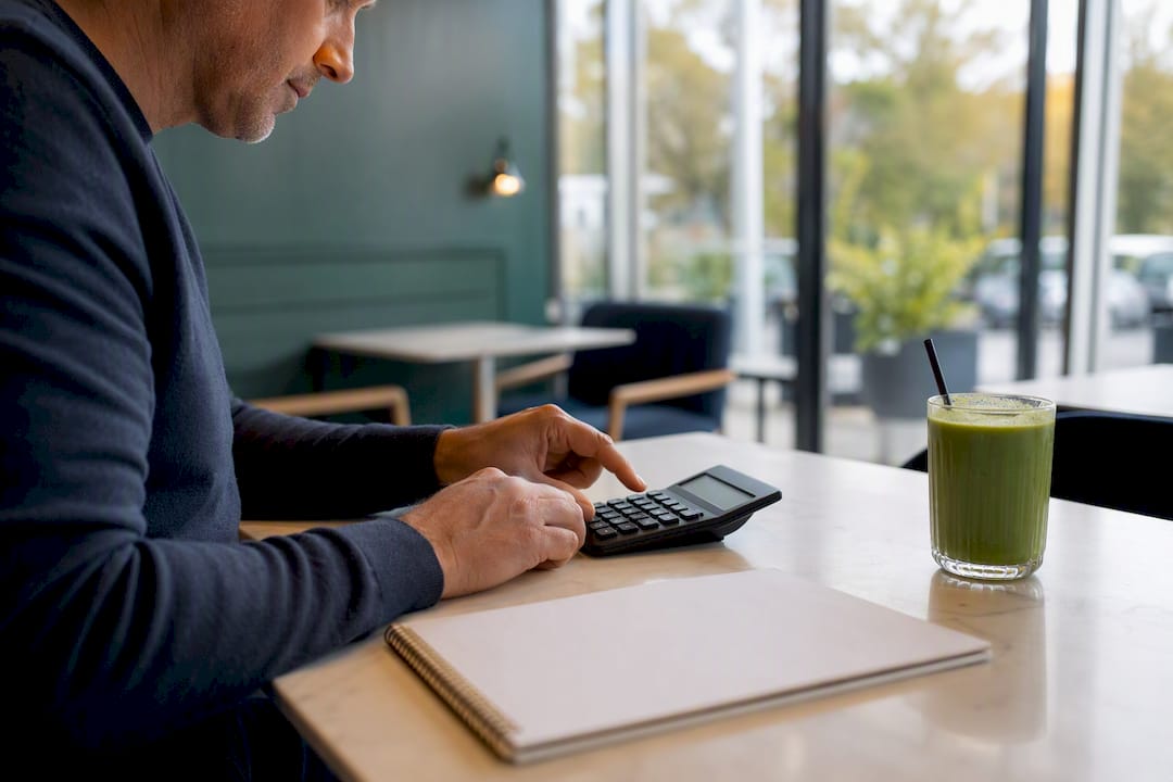 Investor calculating DSCR with calculator